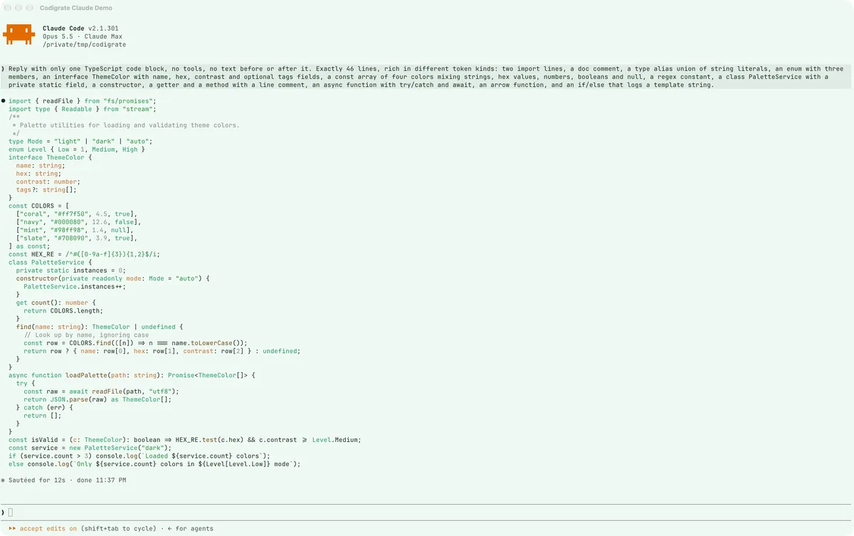 Dublin theme for Claude Code, a screenshot