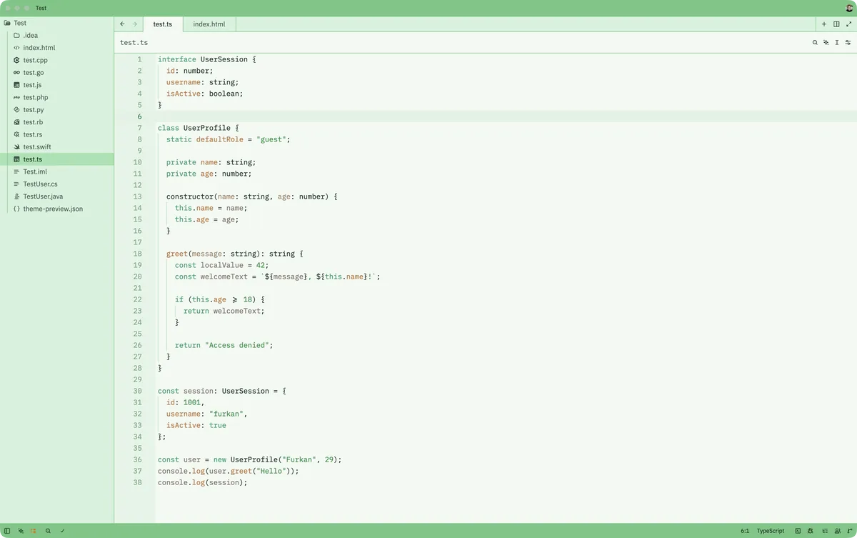 Dublin theme for Zed, a screenshot
