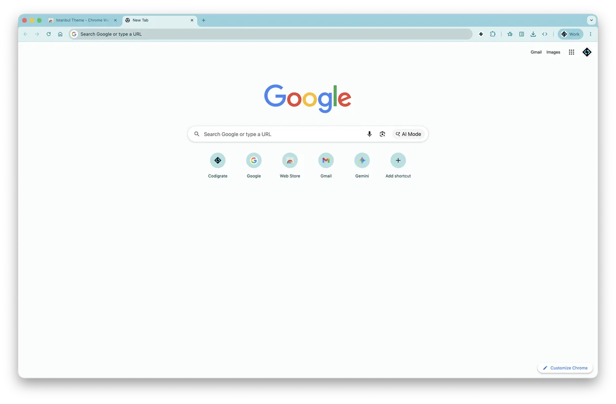 Istanbul theme for Chrome, a screenshot