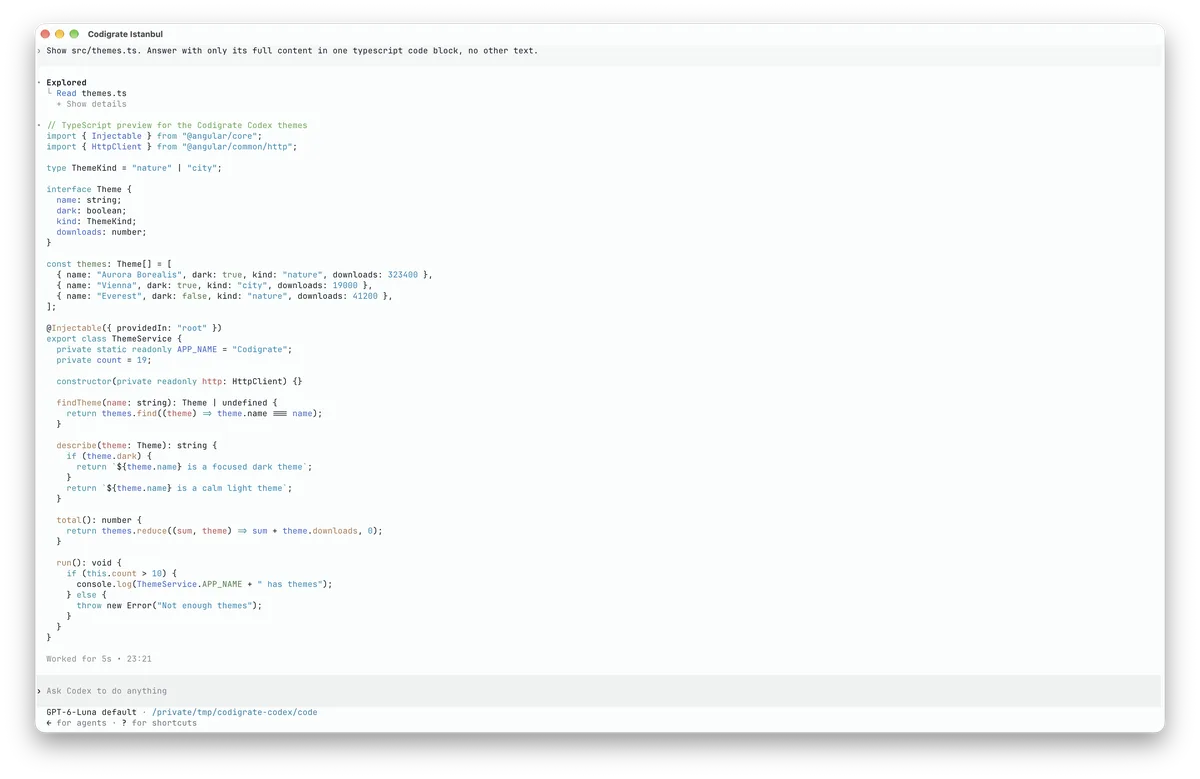 Istanbul theme for Codex, a screenshot