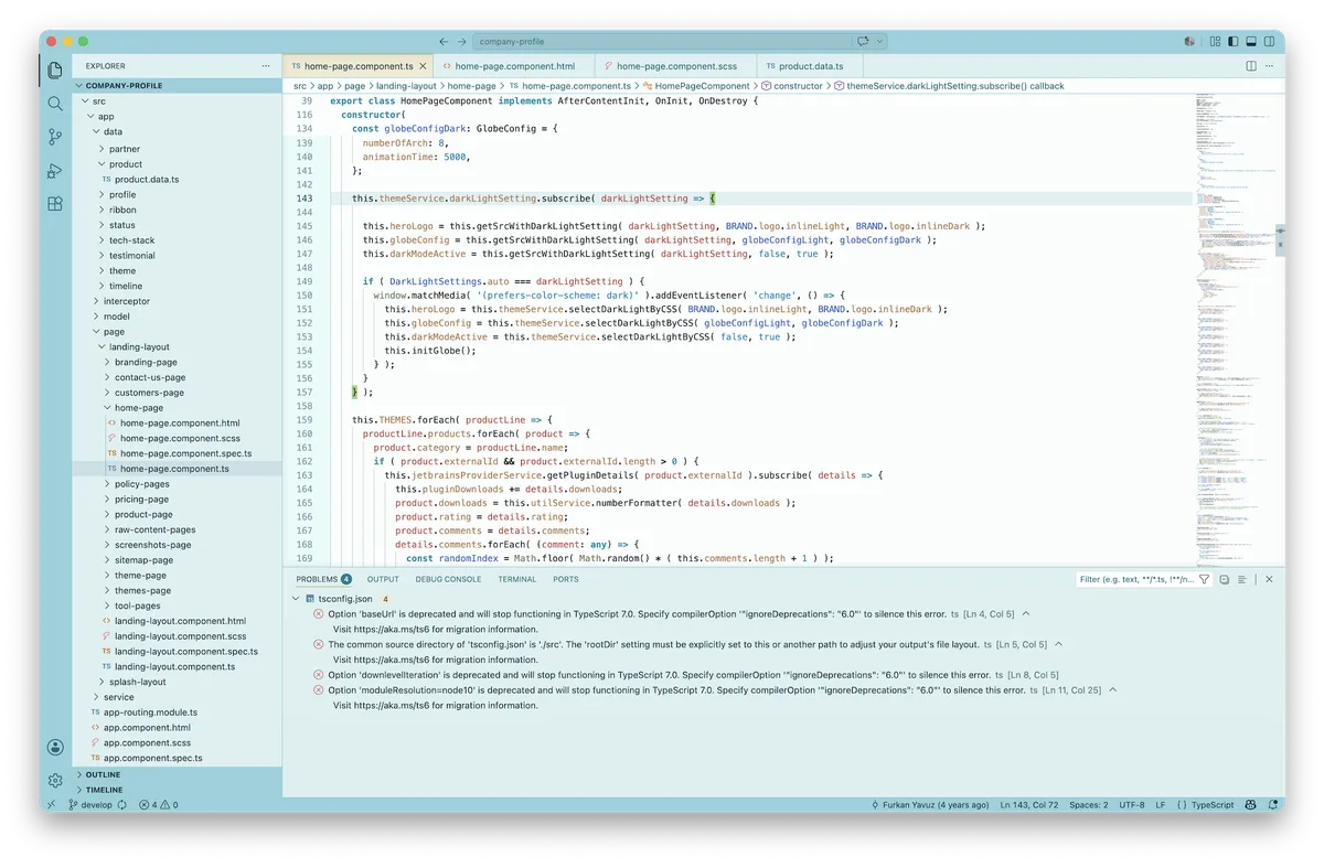 Istanbul theme for VS Code, a screenshot