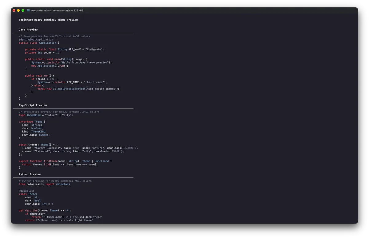 London theme for MacOS Terminal, a screenshot
