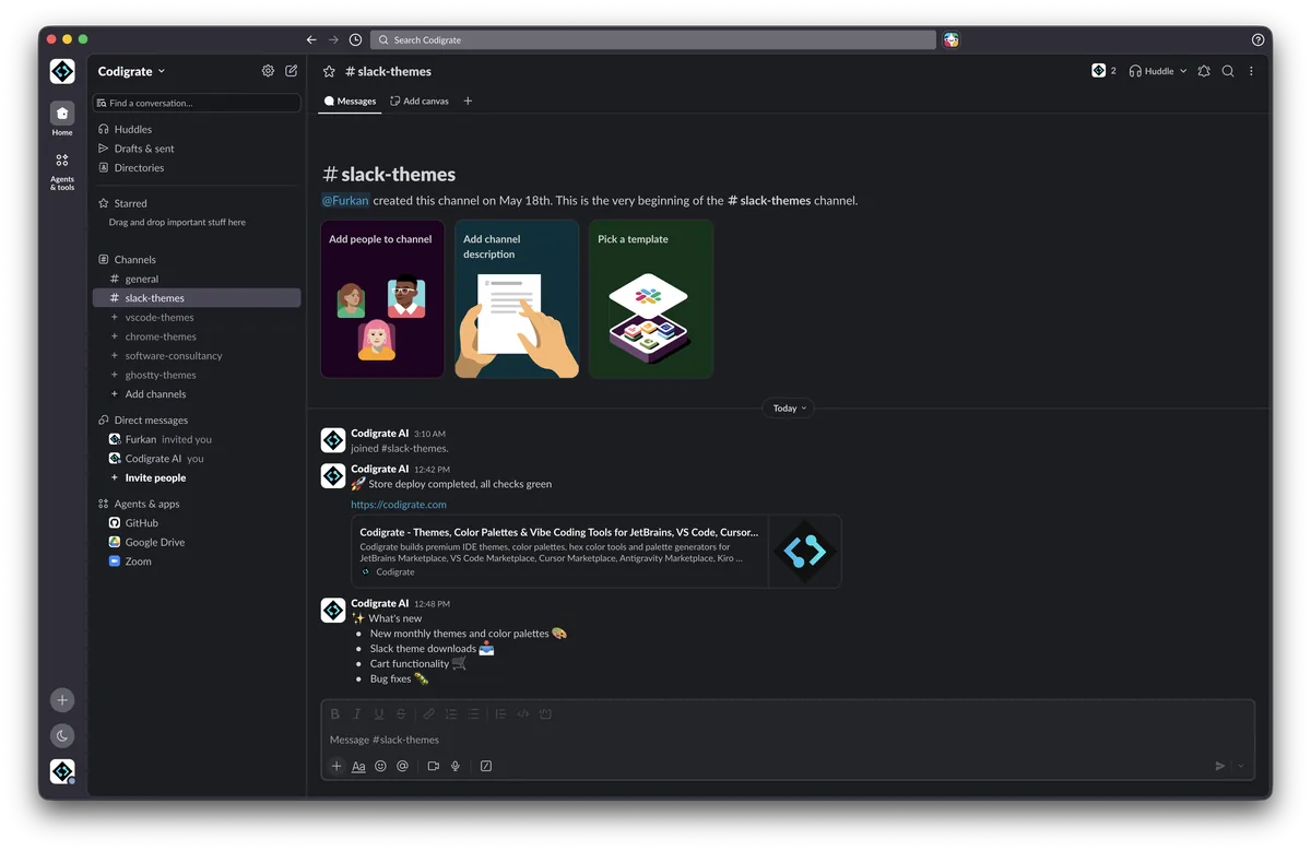 London theme in Slack