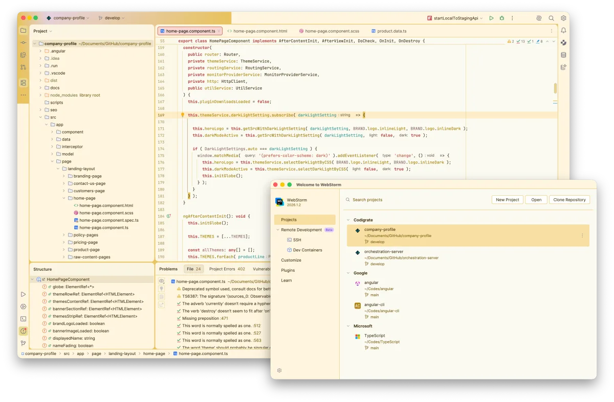Madrid theme for JetBrains, a screenshot