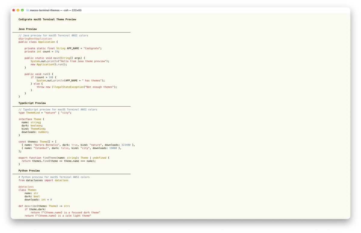 Madrid theme for MacOS Terminal, a screenshot
