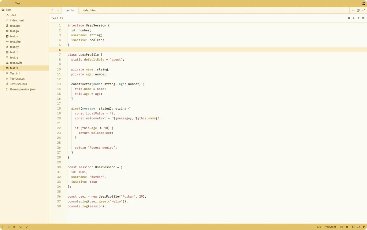 Madrid theme for Zed, a screenshot