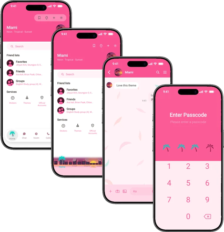 Miami theme for Line, a screenshot