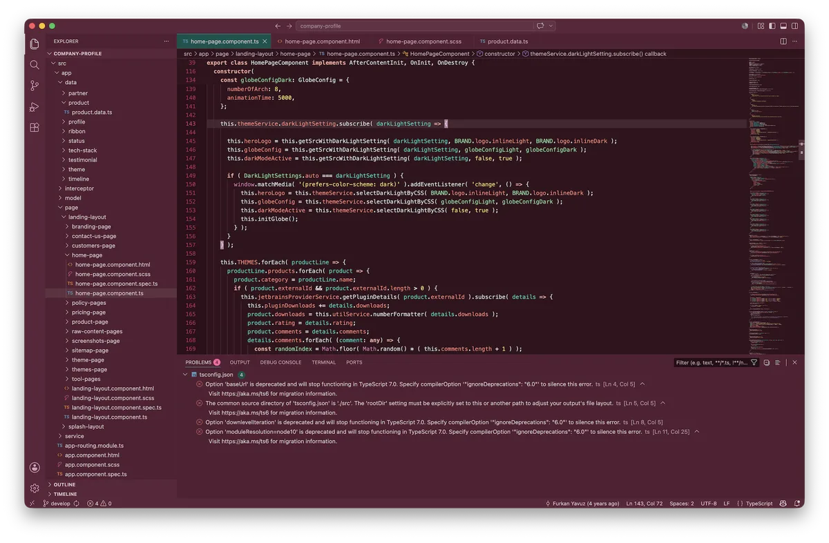 Miami theme for VS Code, a screenshot