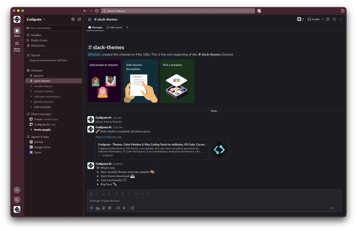 Paris theme in Slack