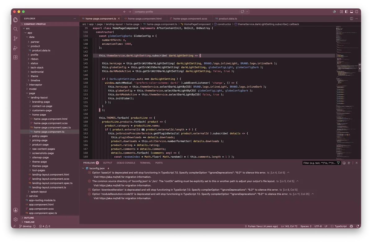 Paris theme for VS Code, a screenshot
