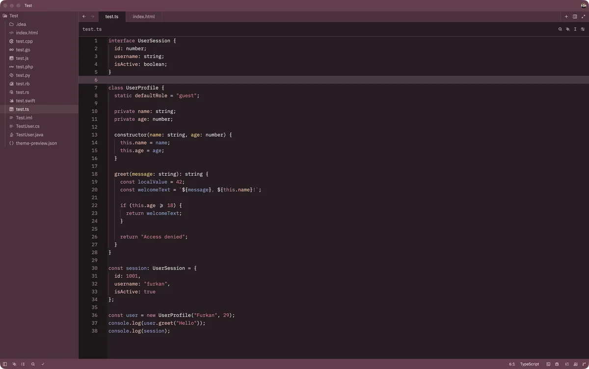 Paris theme for Zed, a screenshot
