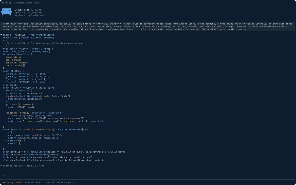 Prague theme for Claude Code, a screenshot