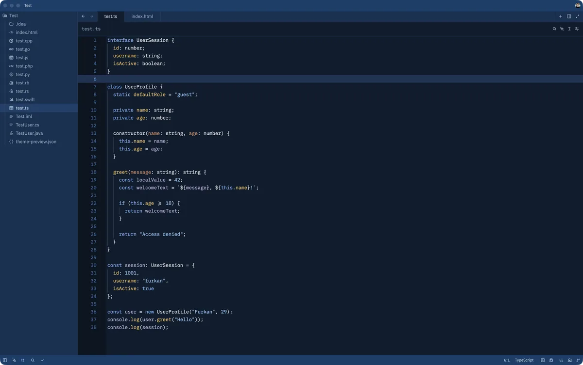 Prague theme for Zed, a screenshot