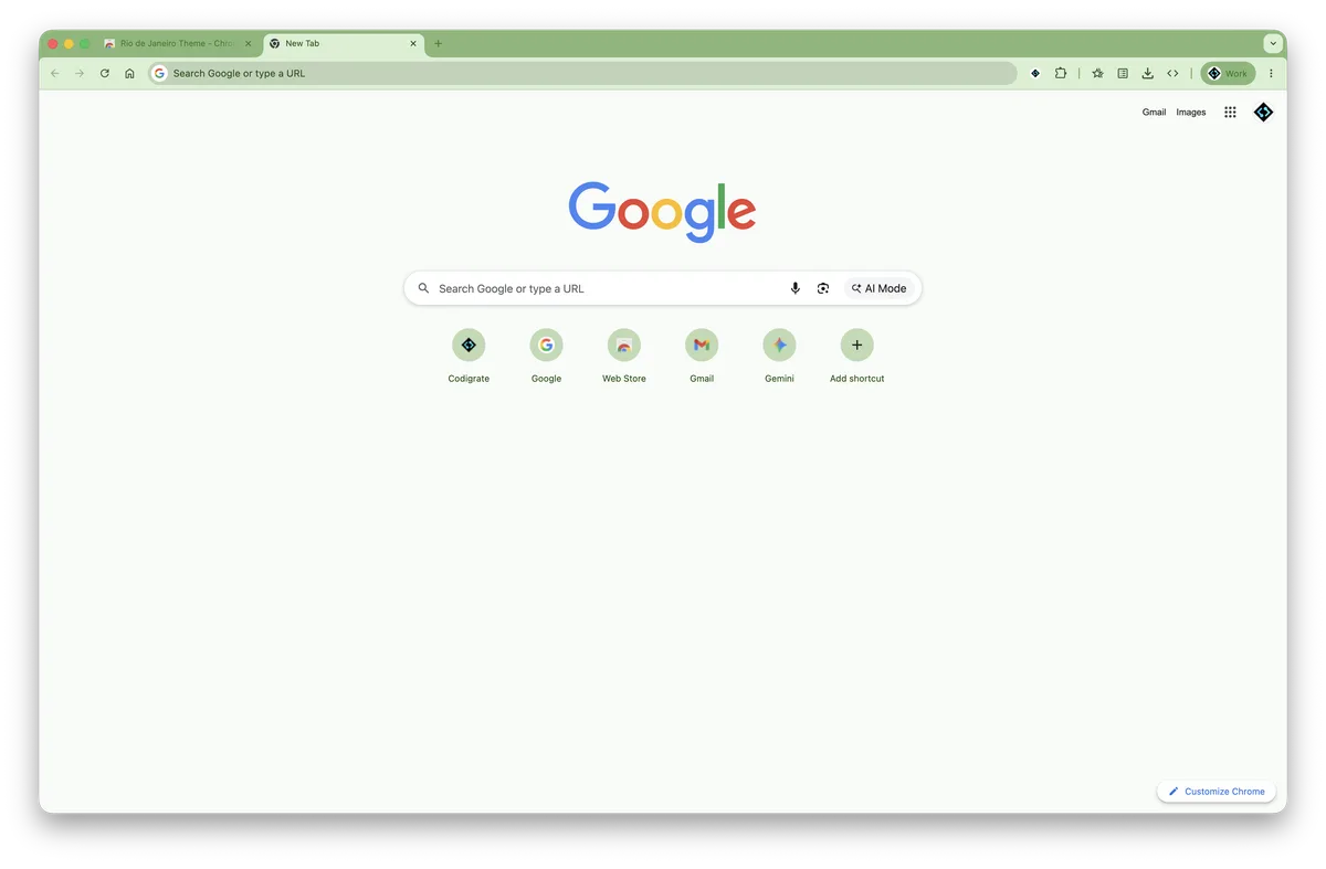 Rio de Janeiro theme for Chrome, a screenshot
