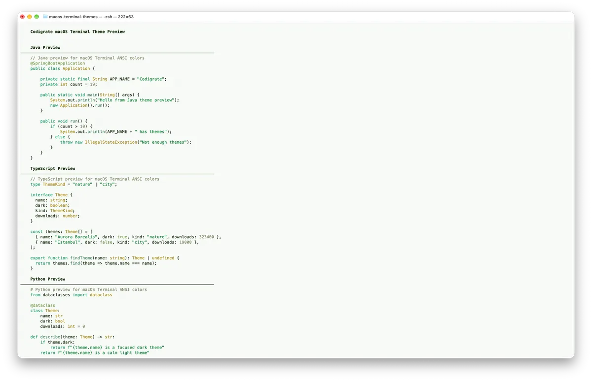 Rio de Janeiro theme for MacOS Terminal, a screenshot
