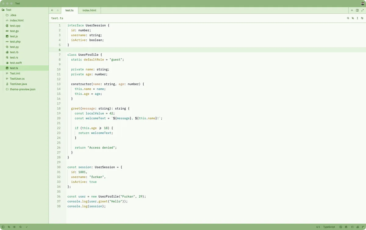 Rio de Janeiro theme for Zed, a screenshot