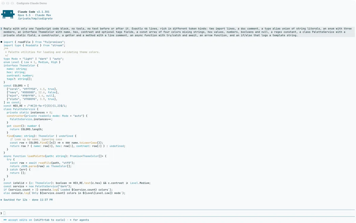 Sydney theme for Claude Code, a screenshot