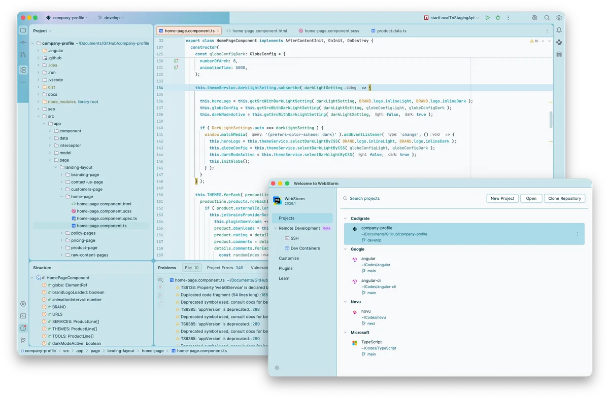 Sydney theme in a JetBrains IDE