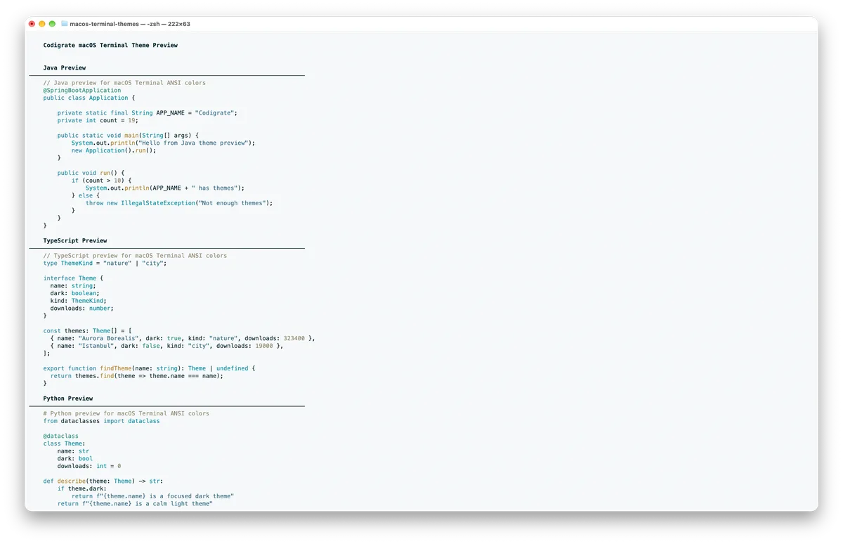Sydney theme for MacOS Terminal, a screenshot