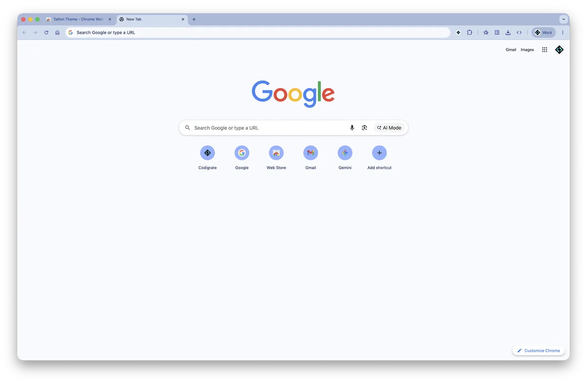 Tallinn theme for Chrome, a screenshot