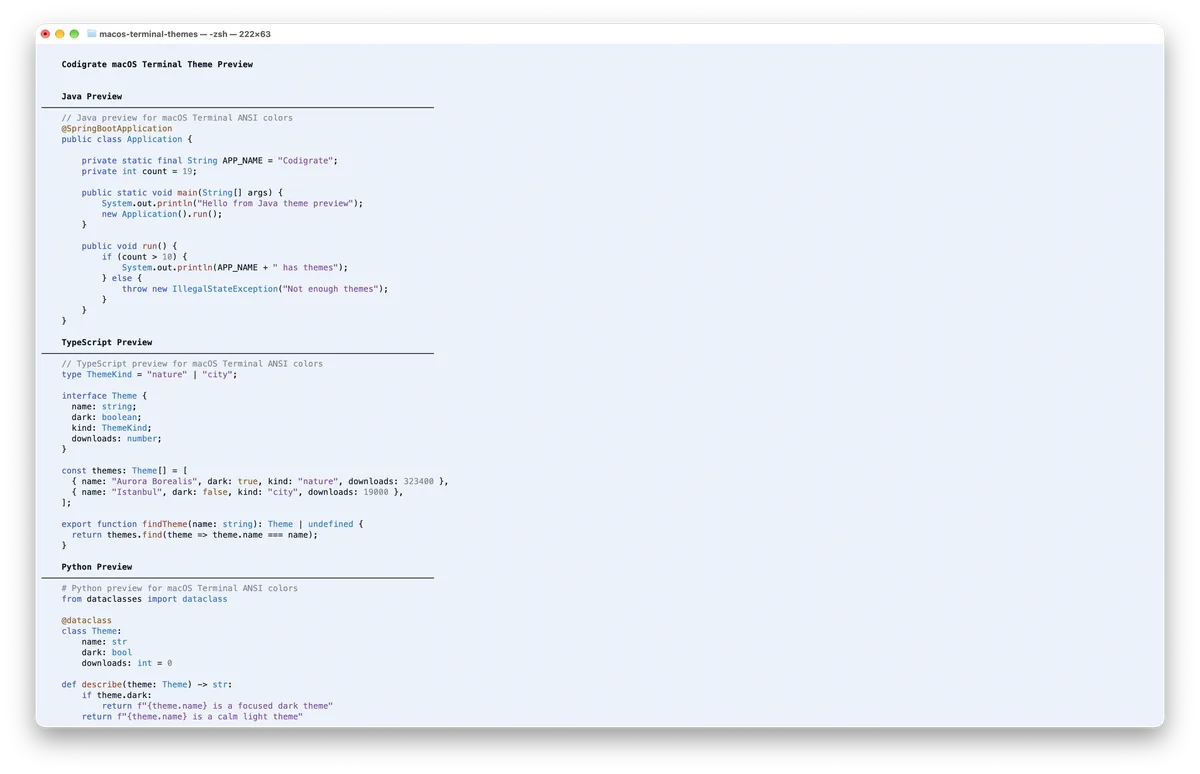 Tallinn theme for MacOS Terminal, a screenshot