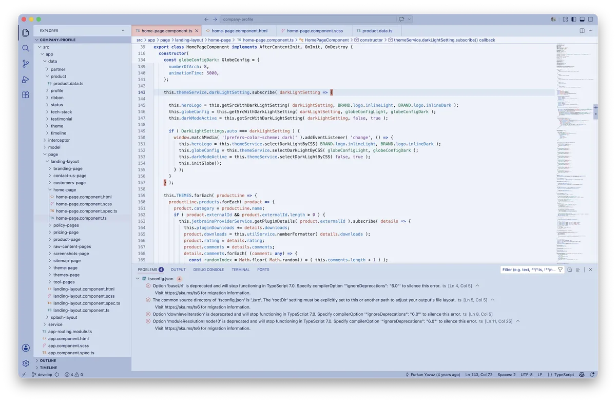 Tallinn theme for VS Code, a screenshot