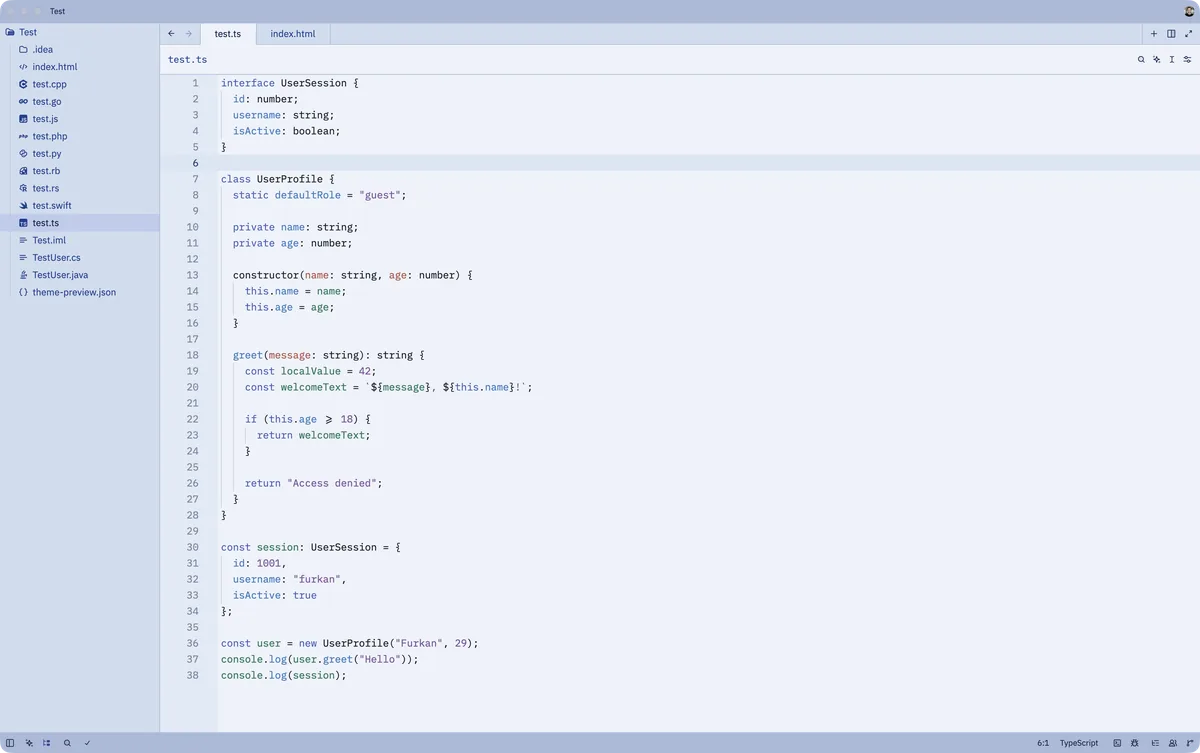 Tallinn theme for Zed, a screenshot
