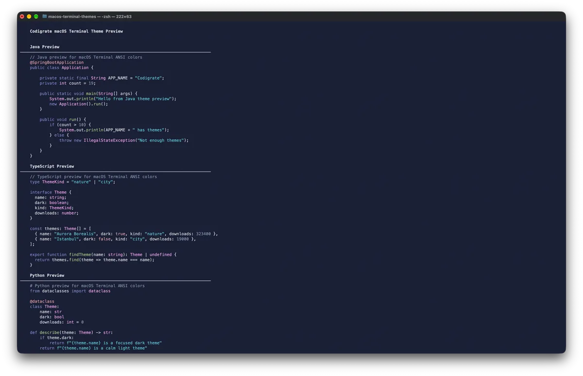 Tokyo theme for MacOS Terminal, a screenshot