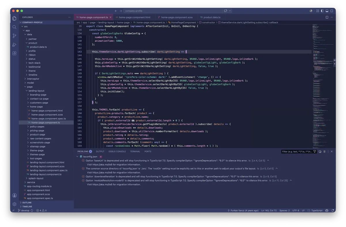 Tokyo theme for VS Code, a screenshot