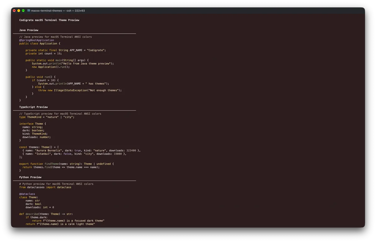 Vienna theme for MacOS Terminal, a screenshot