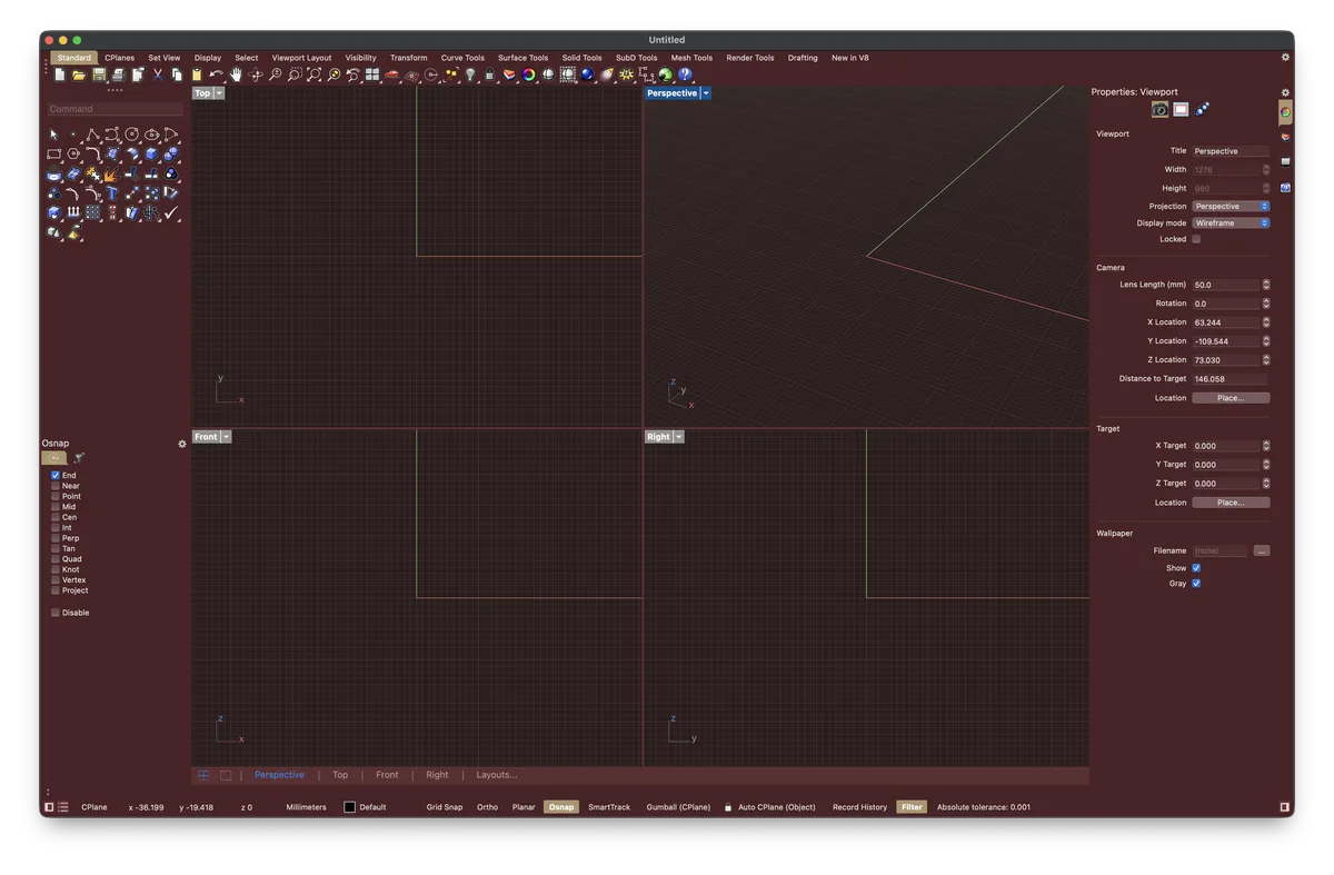 Vienna theme for Rhino, a screenshot