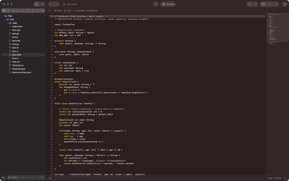 Vienna theme for Xcode, a screenshot