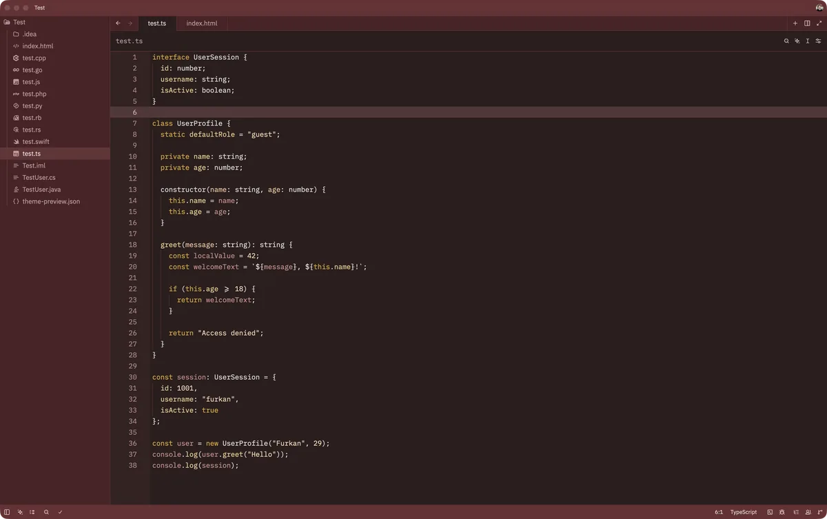 Vienna theme for Zed, a screenshot