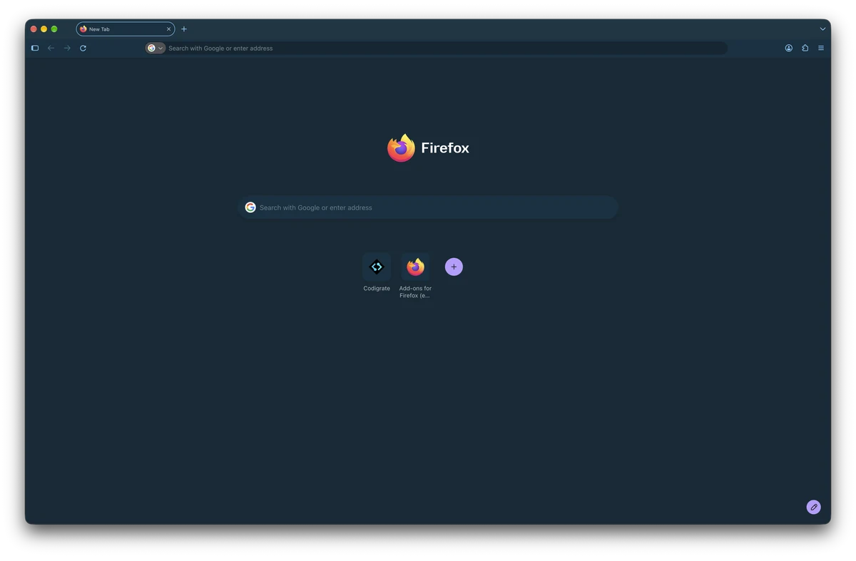 Aurora Borealis theme for Firefox, a screenshot