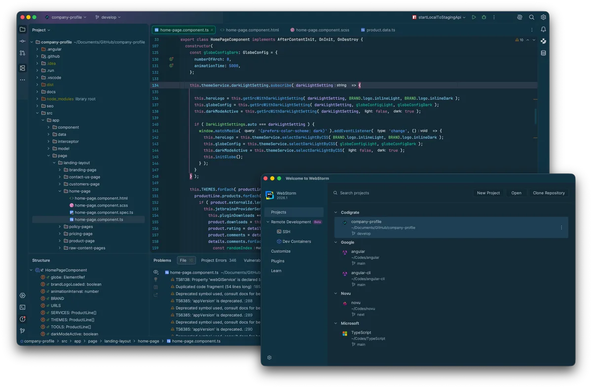 Aurora Borealis theme for JetBrains, a screenshot