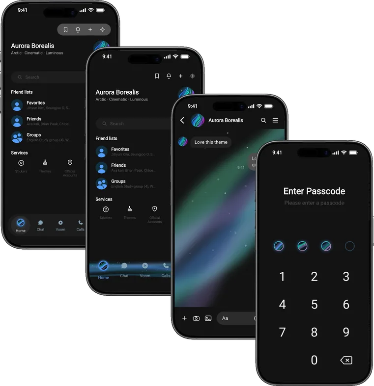 Aurora Borealis theme for Line, a screenshot