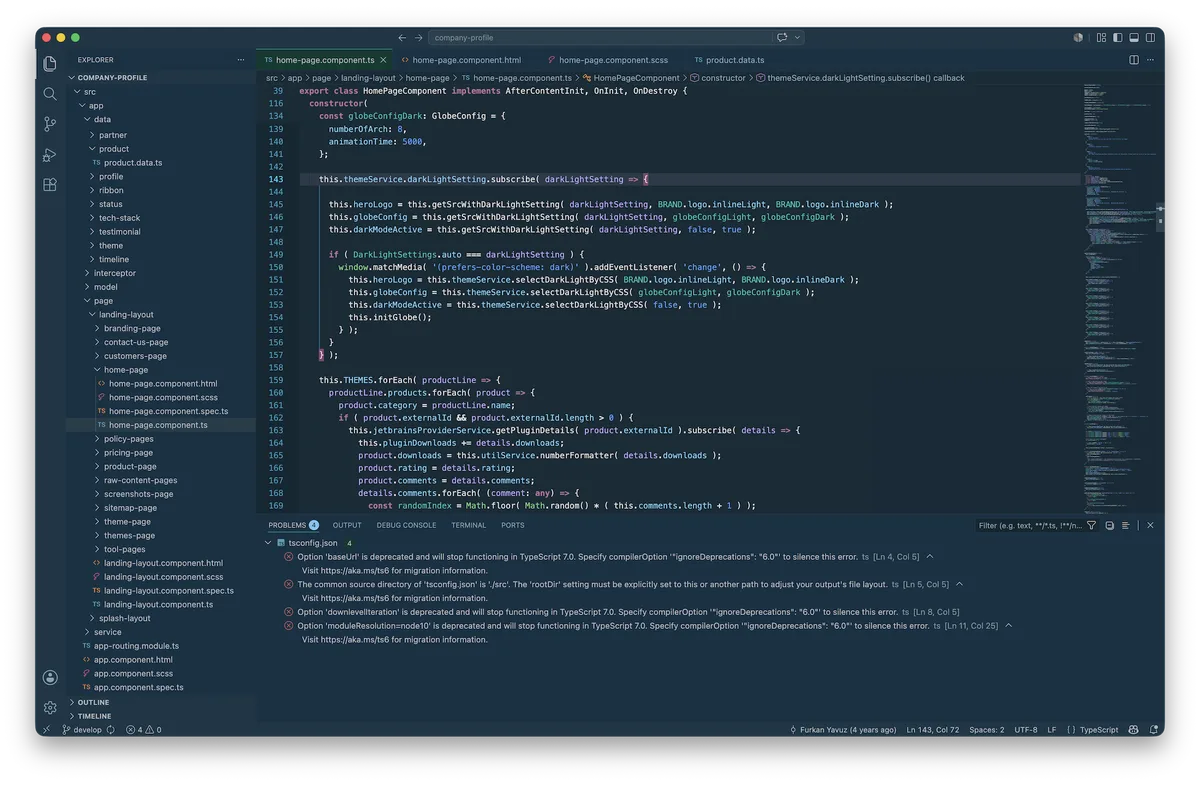 Aurora Borealis theme for VS Code, a screenshot