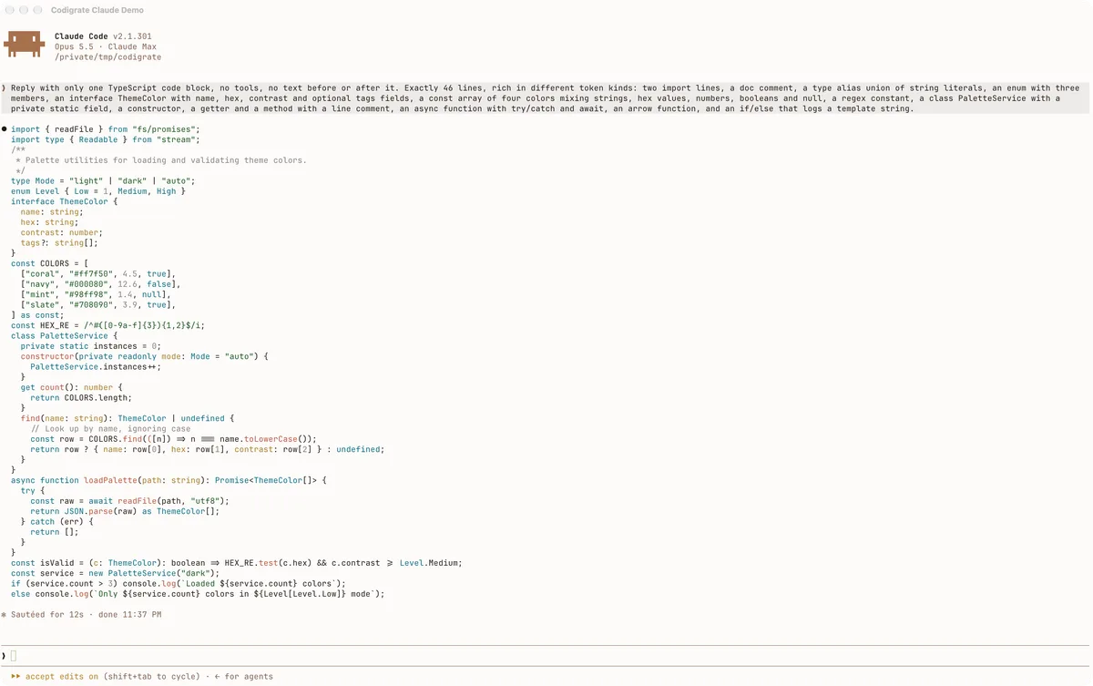 Autumn theme for Claude Code, a screenshot