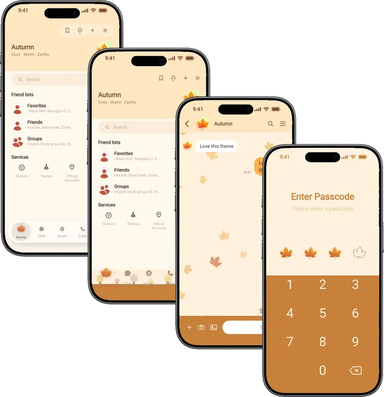 Autumn theme for Line, a screenshot