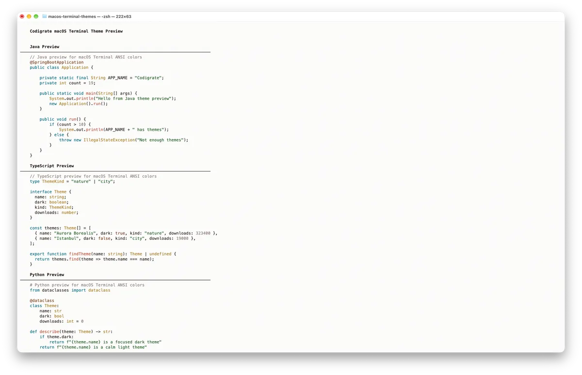 Autumn theme for MacOS Terminal, a screenshot