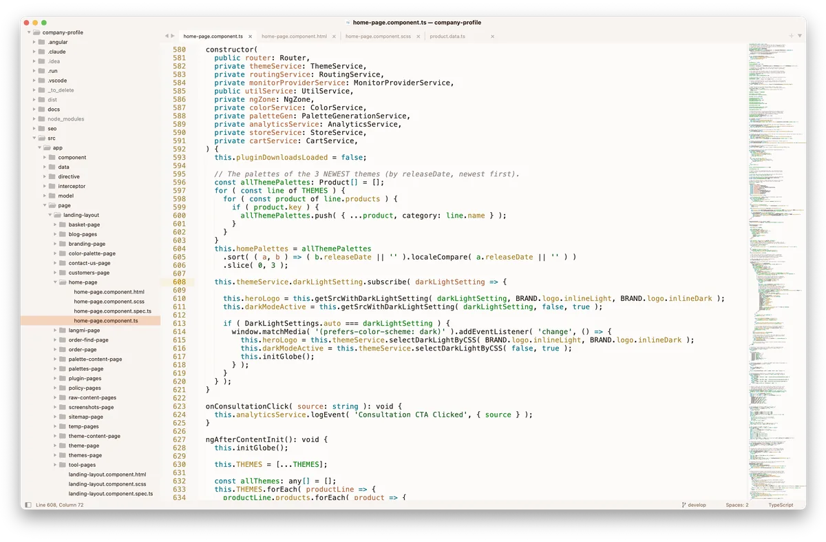Autumn theme for Sublime Text, a screenshot