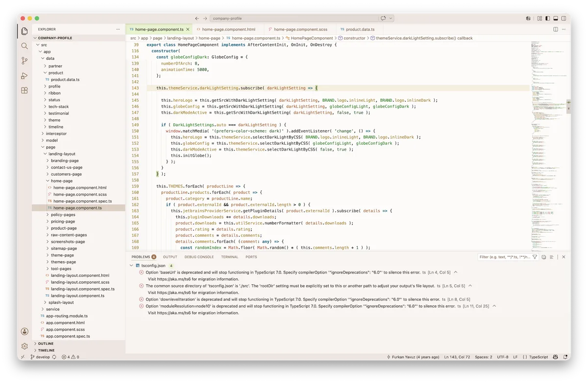Autumn theme for VS Code, a screenshot