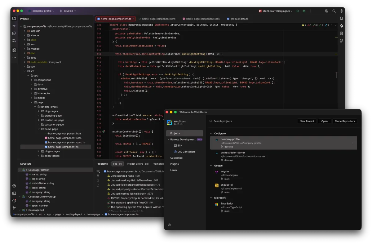 Etna theme for JetBrains, a screenshot