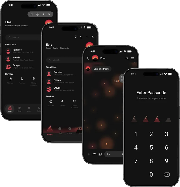 Etna theme for Line, a screenshot