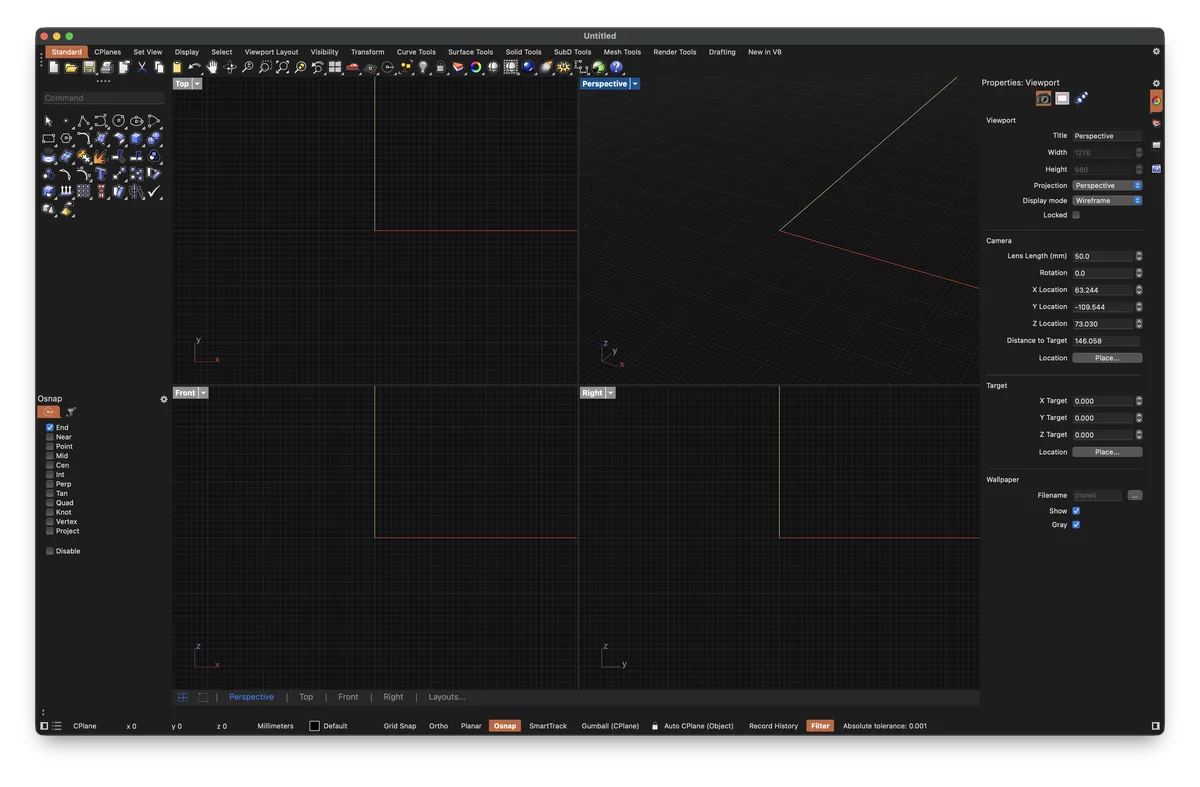 Etna theme for Rhino, a screenshot
