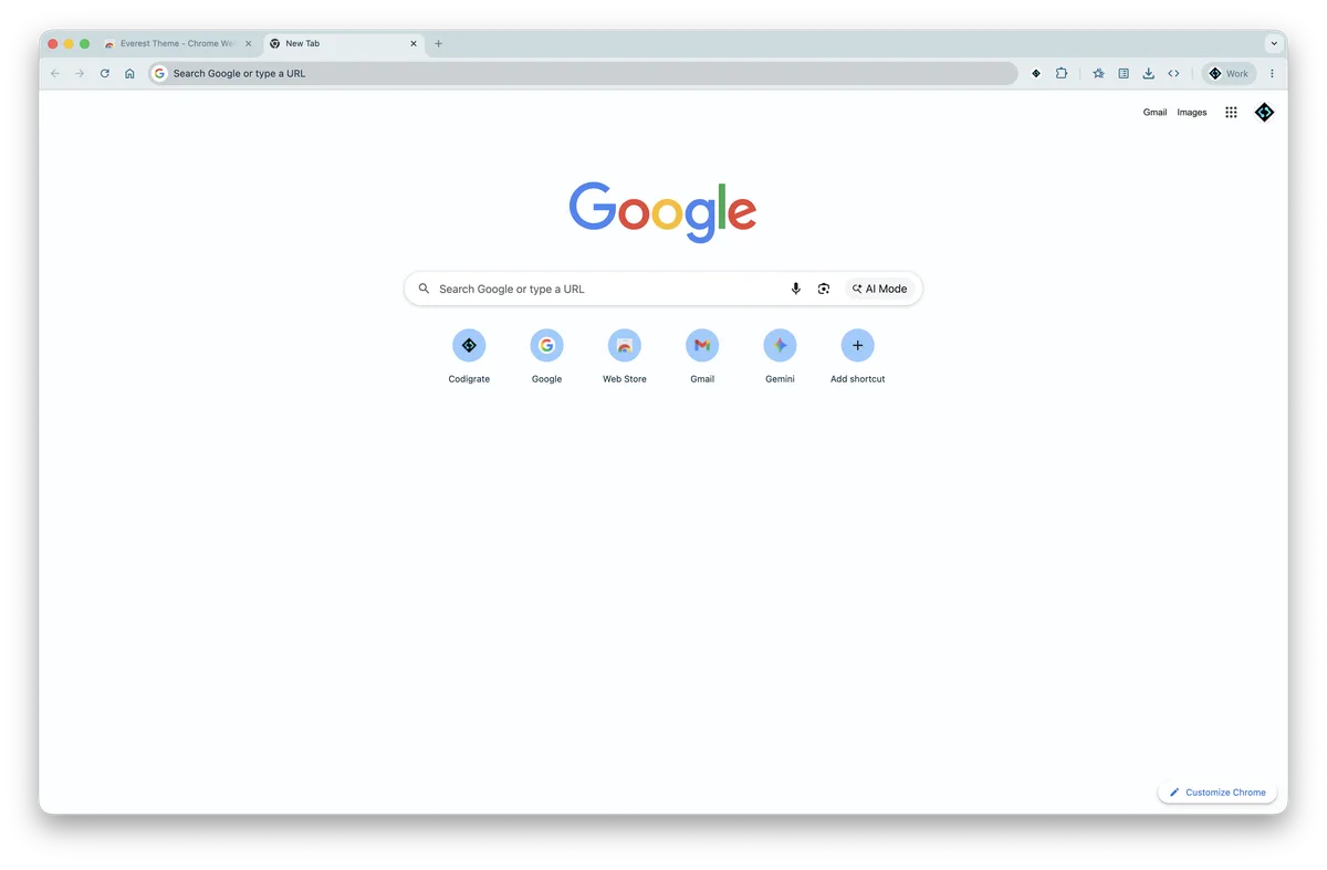 Everest theme for Chrome, a screenshot