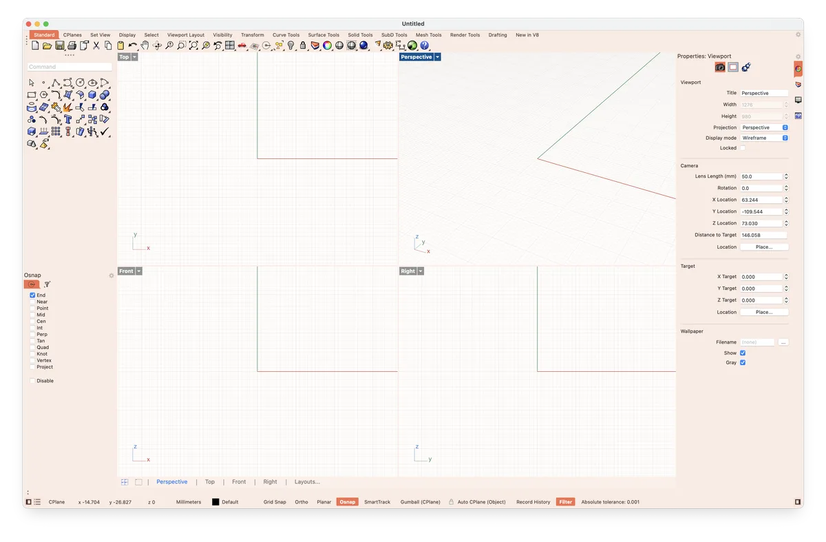 Fuji theme for Rhino, a screenshot