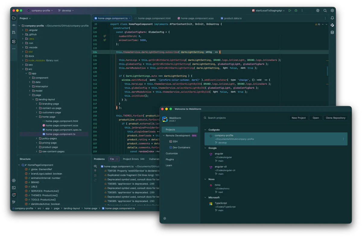 Ocean theme for JetBrains, a screenshot