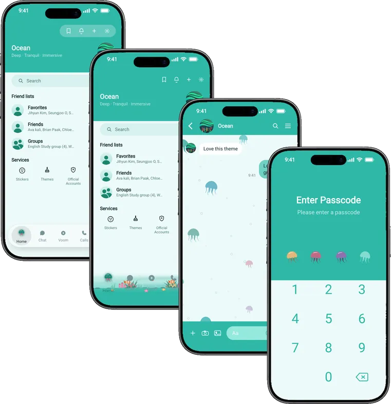 Ocean theme for Line, a screenshot