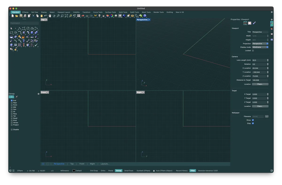 Ocean theme for Rhino, a screenshot